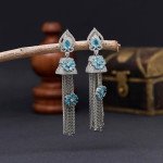 Firozi Color American Diamond Earrings