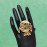 Rani & Green Color Matte Gold Rings