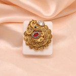 Rani & Green Color Matte Gold Rings